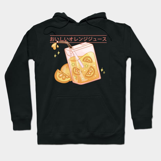 Cute Orange Juice Box Hoodie by BramCrye